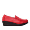 Mocasin rojo cuero para mujer H-JANA