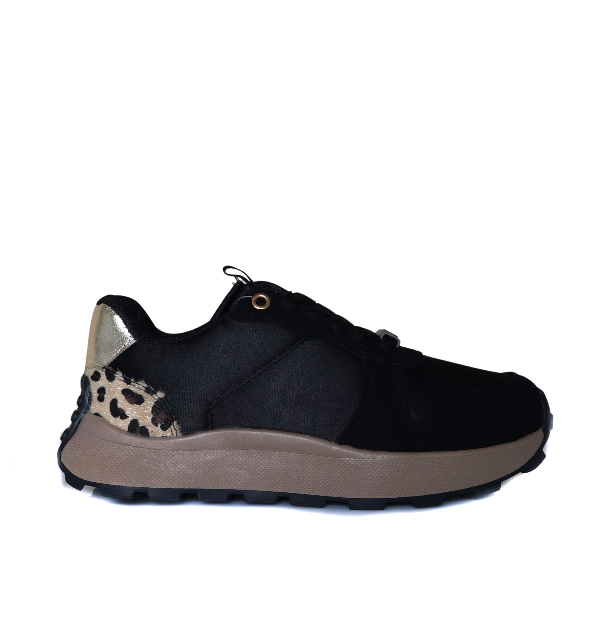 Tenis negro x animal print para mujer TA1070