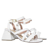 Sandalia tacon blanco cuero para mujer H-MARGOT